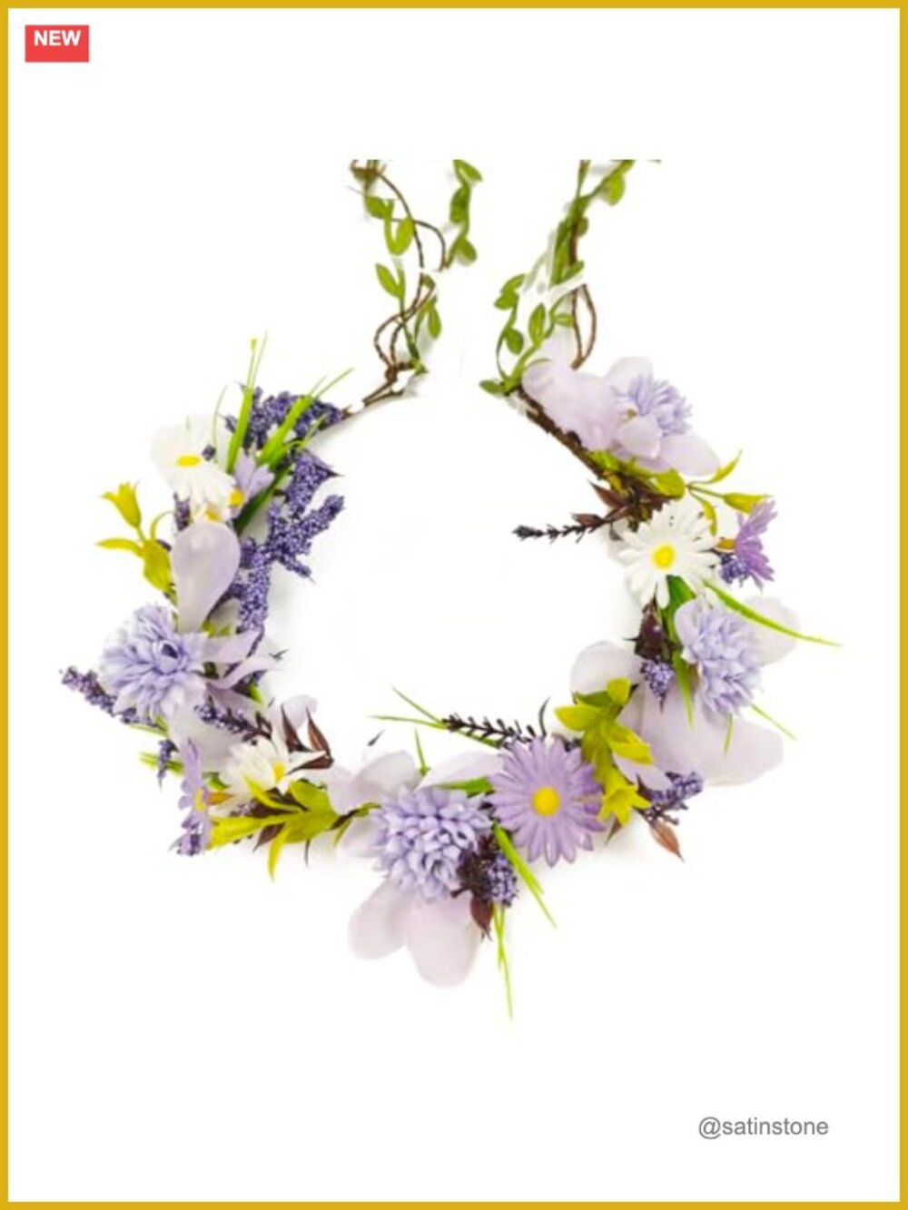 Boho Floral Flower Crown Headband Adjustable Hair Accessory for Weddings